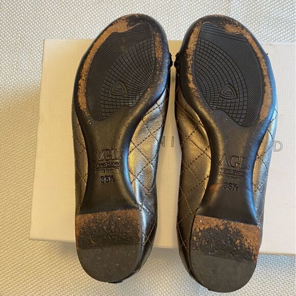 AGL cap to patent leather and quilted puter metallic flats size 6.5 Italy - Picture 4 of 8